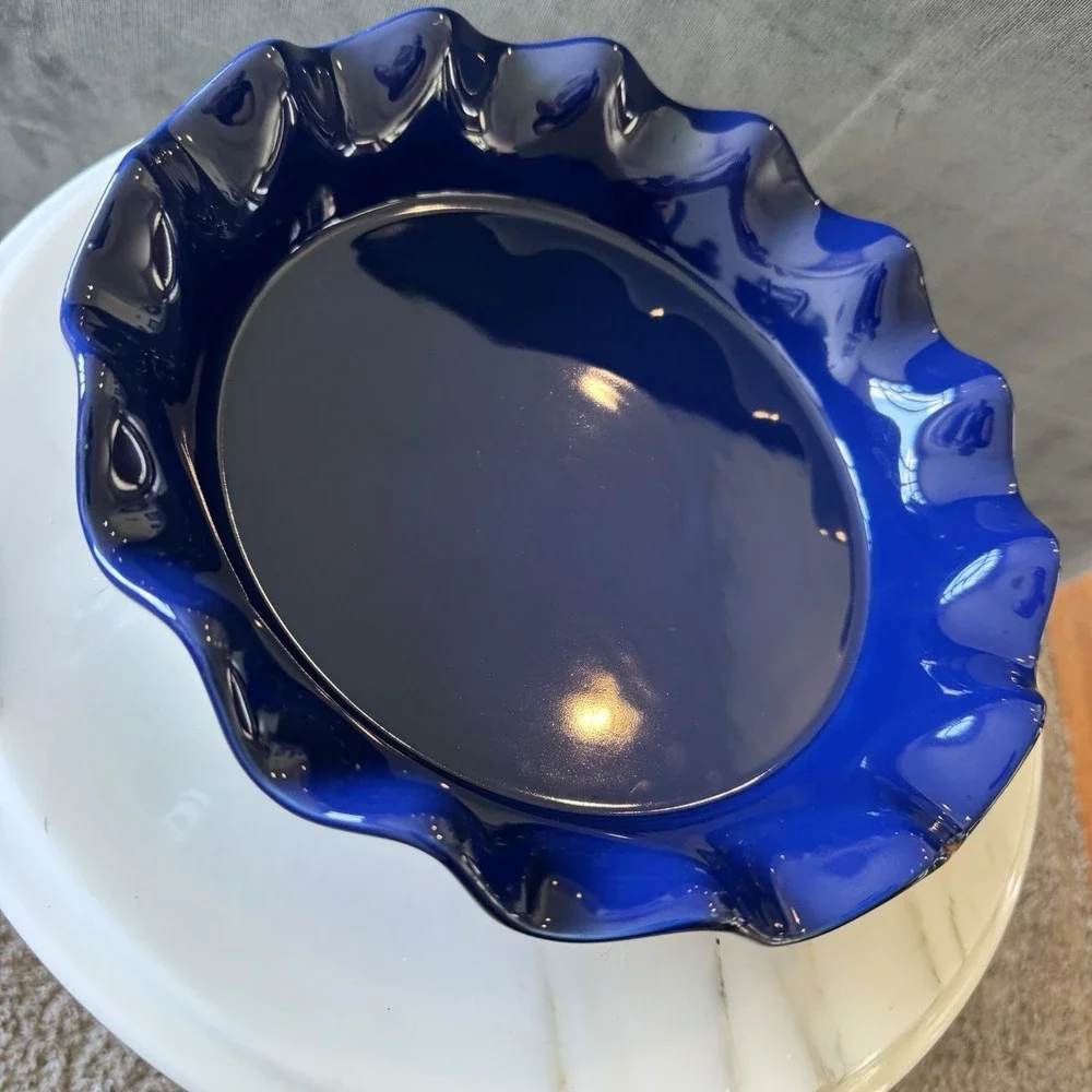 Pie Plate * Cobalt Blue/white* 10